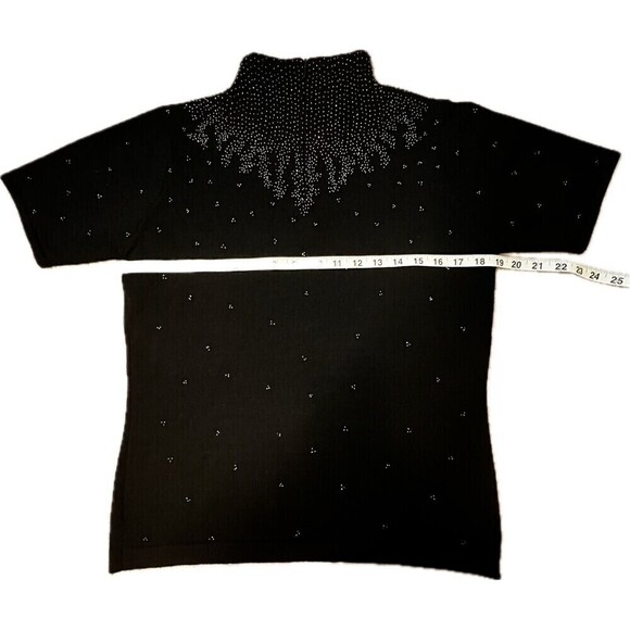 Doncaster Vintage Beaded Mock Neck Wool Top With Back Zip Closure Size Medium - Picture 7 of 14